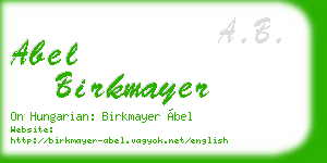 abel birkmayer business card